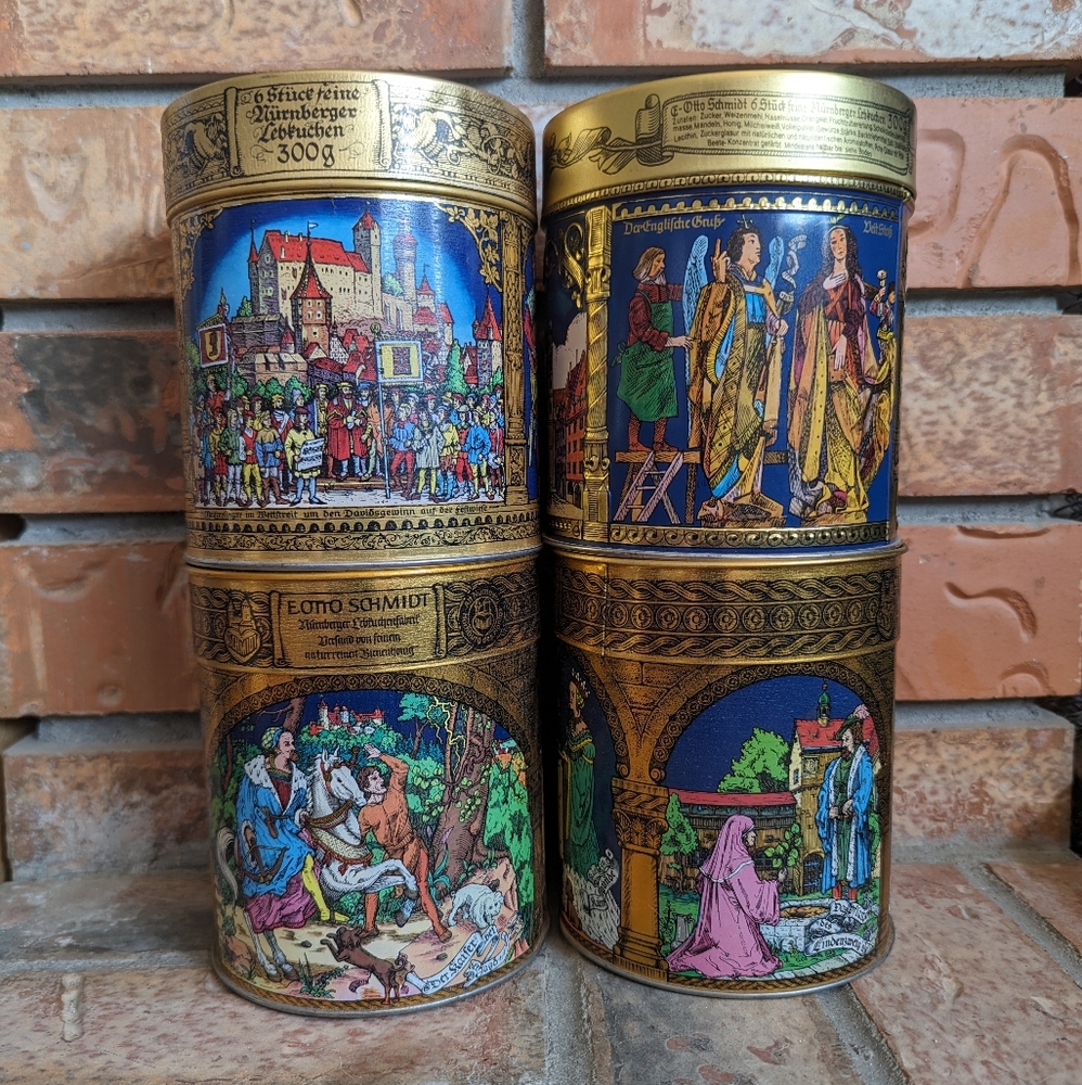 German Tins - E.Otto Schmidt - Lot of 4 - Vintage Used Condition